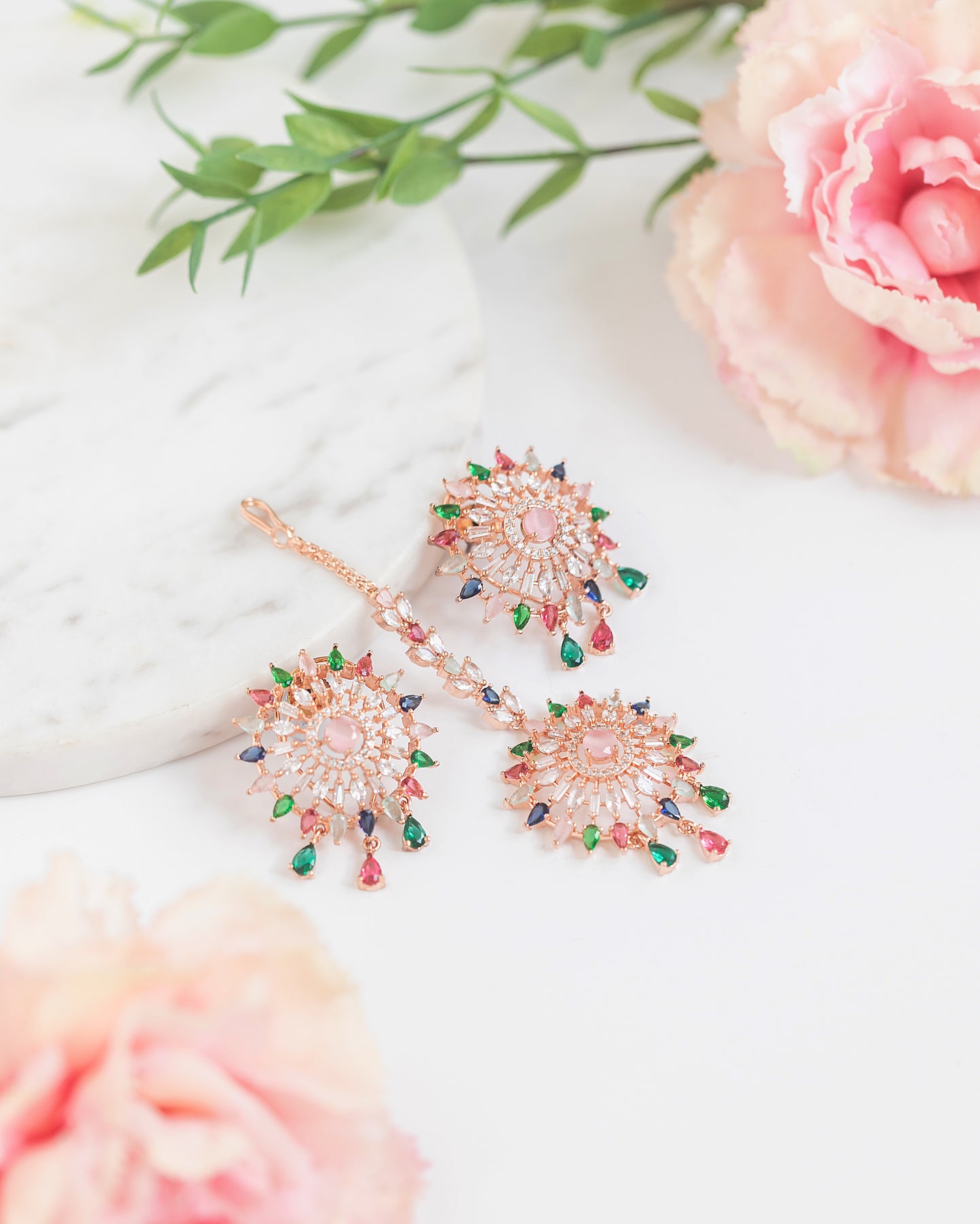 Addie Earrings and tikka set