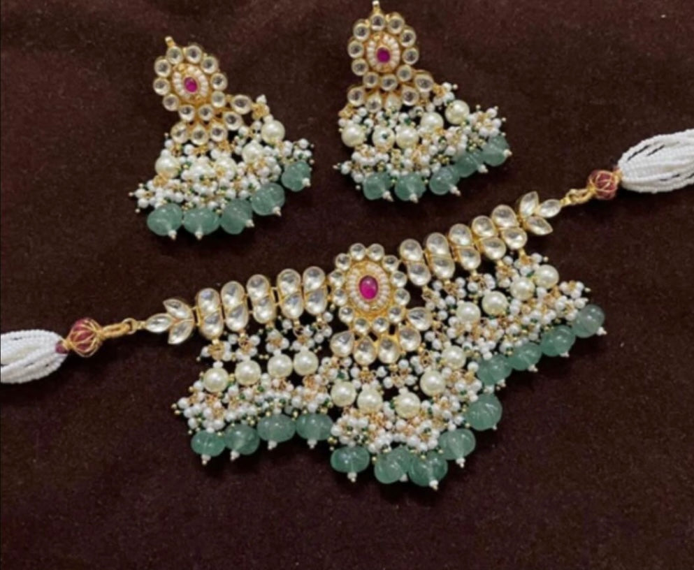 Aria Kundan necklace set (preorder - ships in 4-6 weeks)