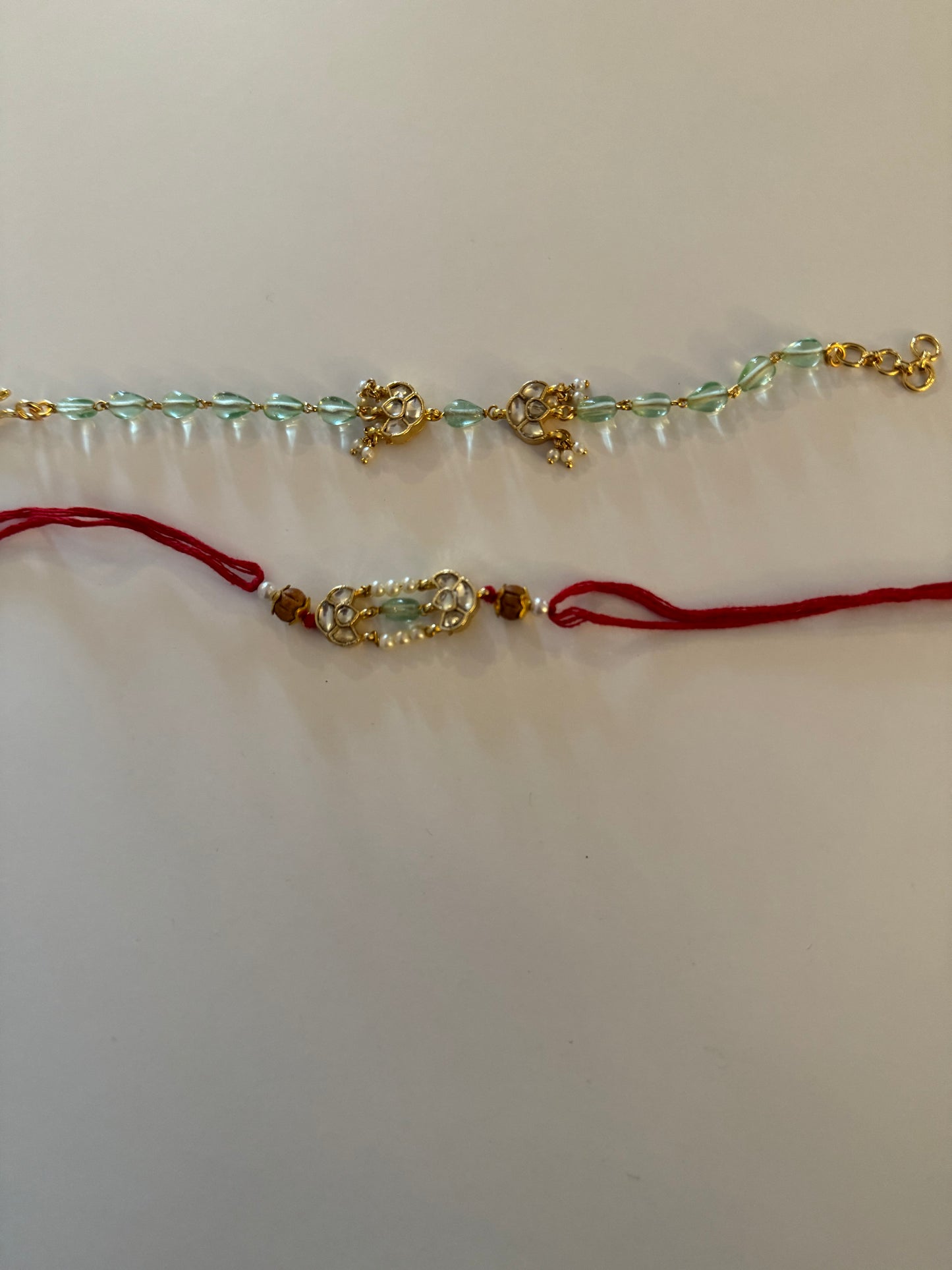 Bhai and bhabhi rakhi set (pachi Kundan)