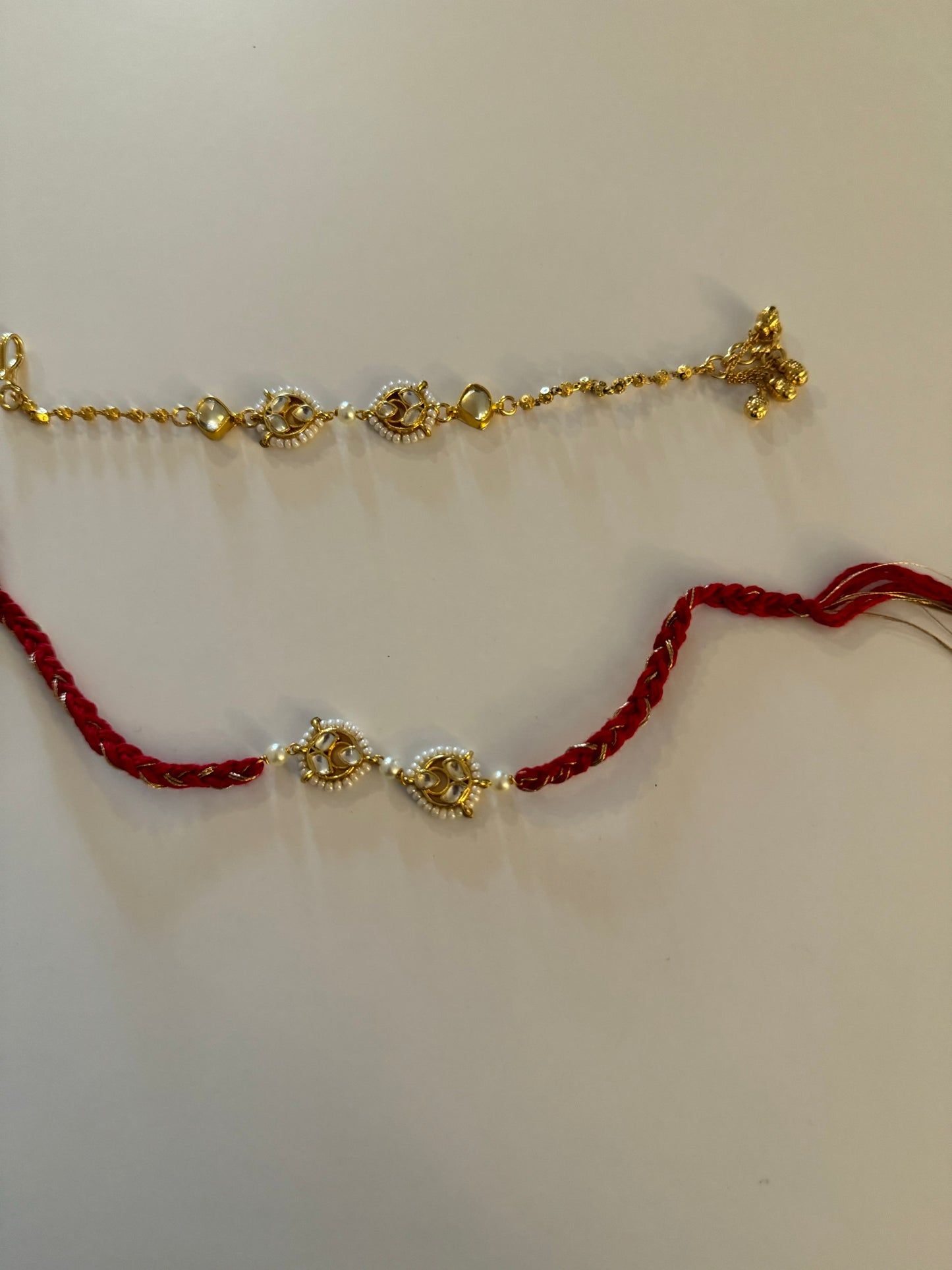 Bhai and bhabhi rakhi set (pachi Kundan)